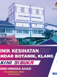 Klinik Kesihatan Bandar Botanik, Klang Kini Di Buka 